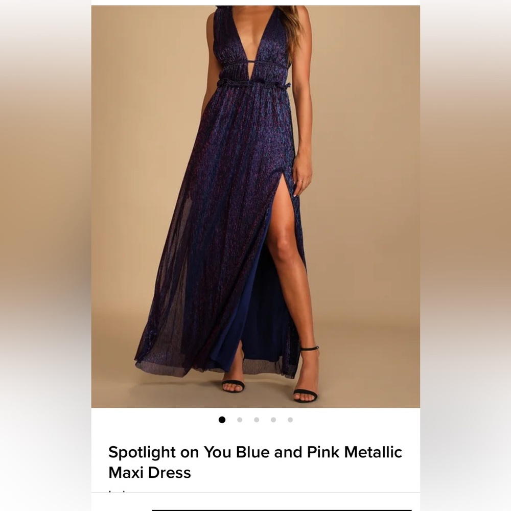 Lulu's “Spotlight in you Metallic” Slip Dress with Slit for Cocktail